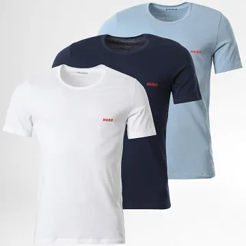 Confezione da 3 magliette 50480088 Bianco Azzurro Navy