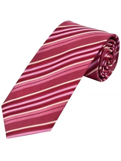Cravatta maschile perfetta con motivo a righe rosso rosa perla bianco