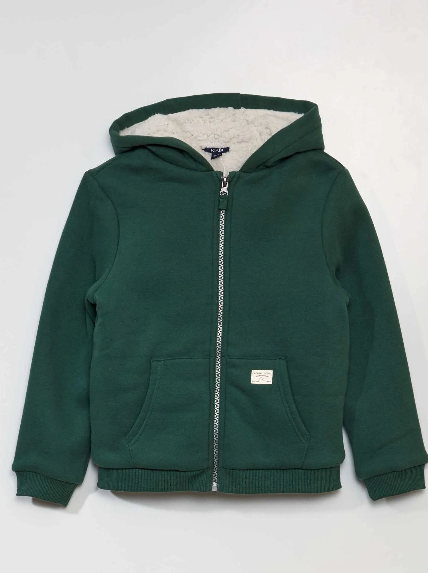 Felpa con zip e cappuccio - Verde