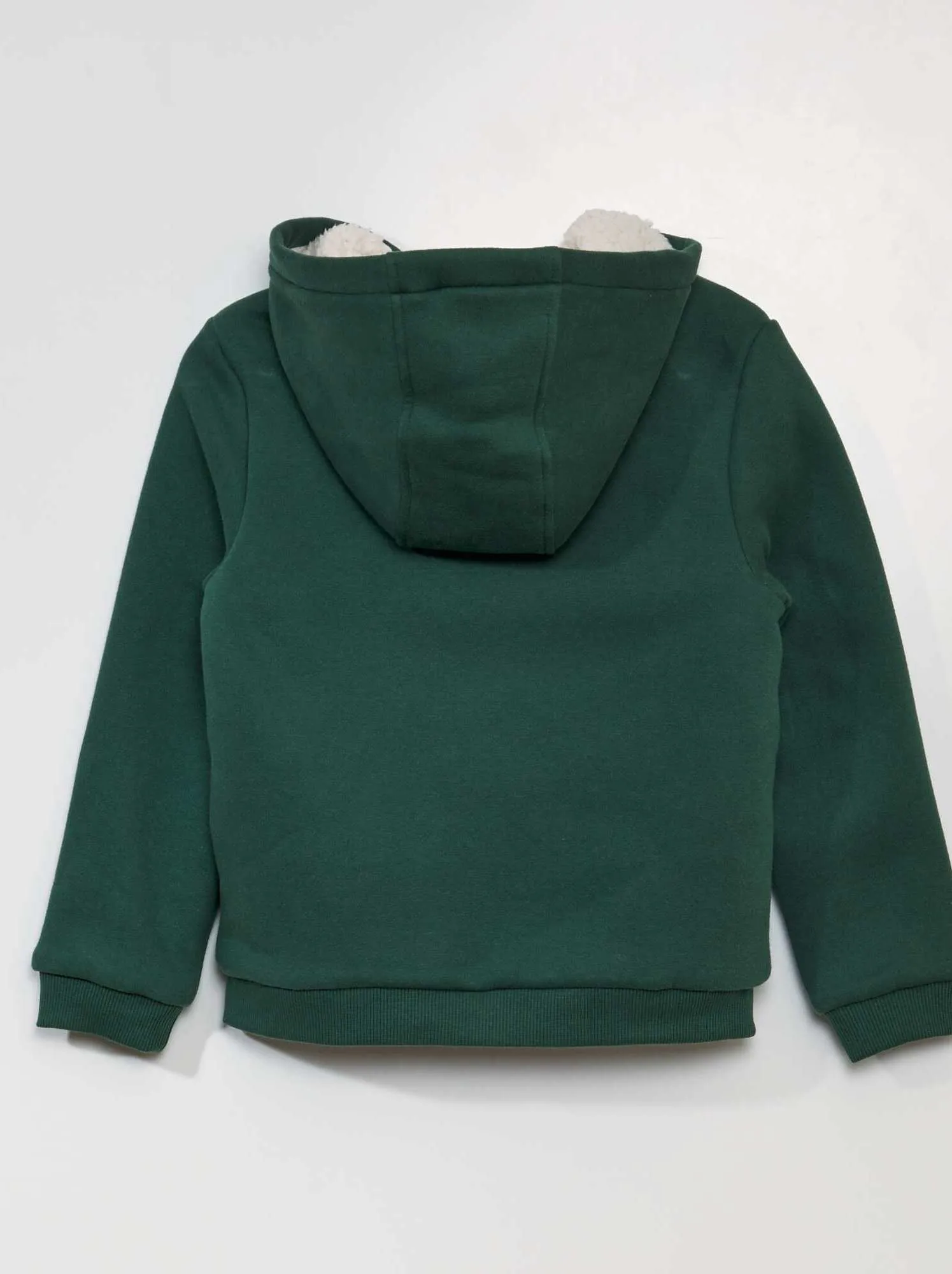 Felpa con zip e cappuccio - Verde