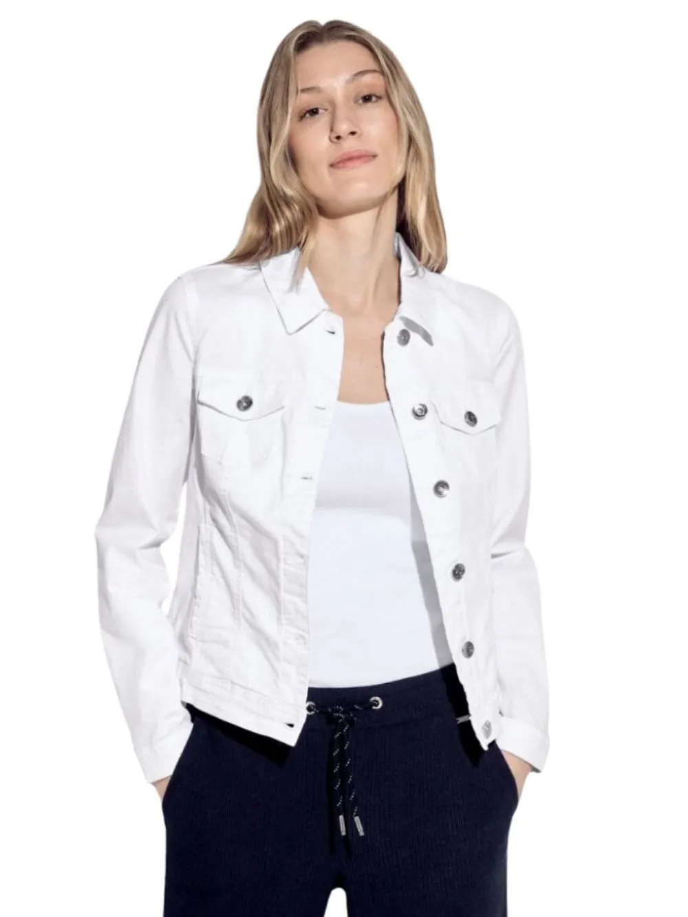 Giacca di jeans donna bianca