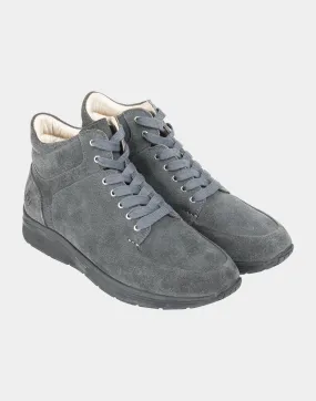 Gray suede ankle boot