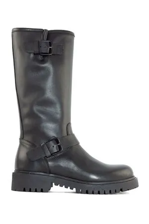 JULIE DEE Calzature,Stivaletti Stivale alto in pelle nera 