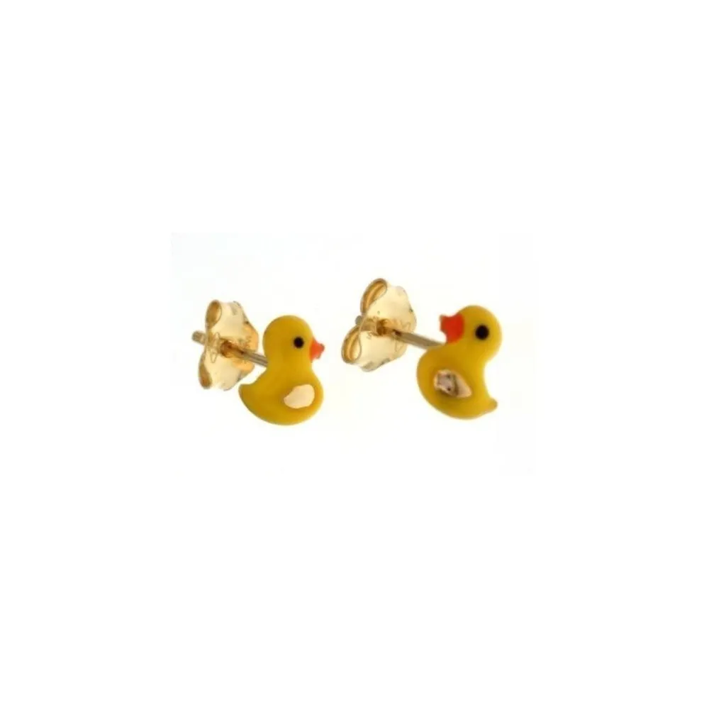 ORECCHINI BIMBA PULCINO IN ORO GIALLO 18 KT