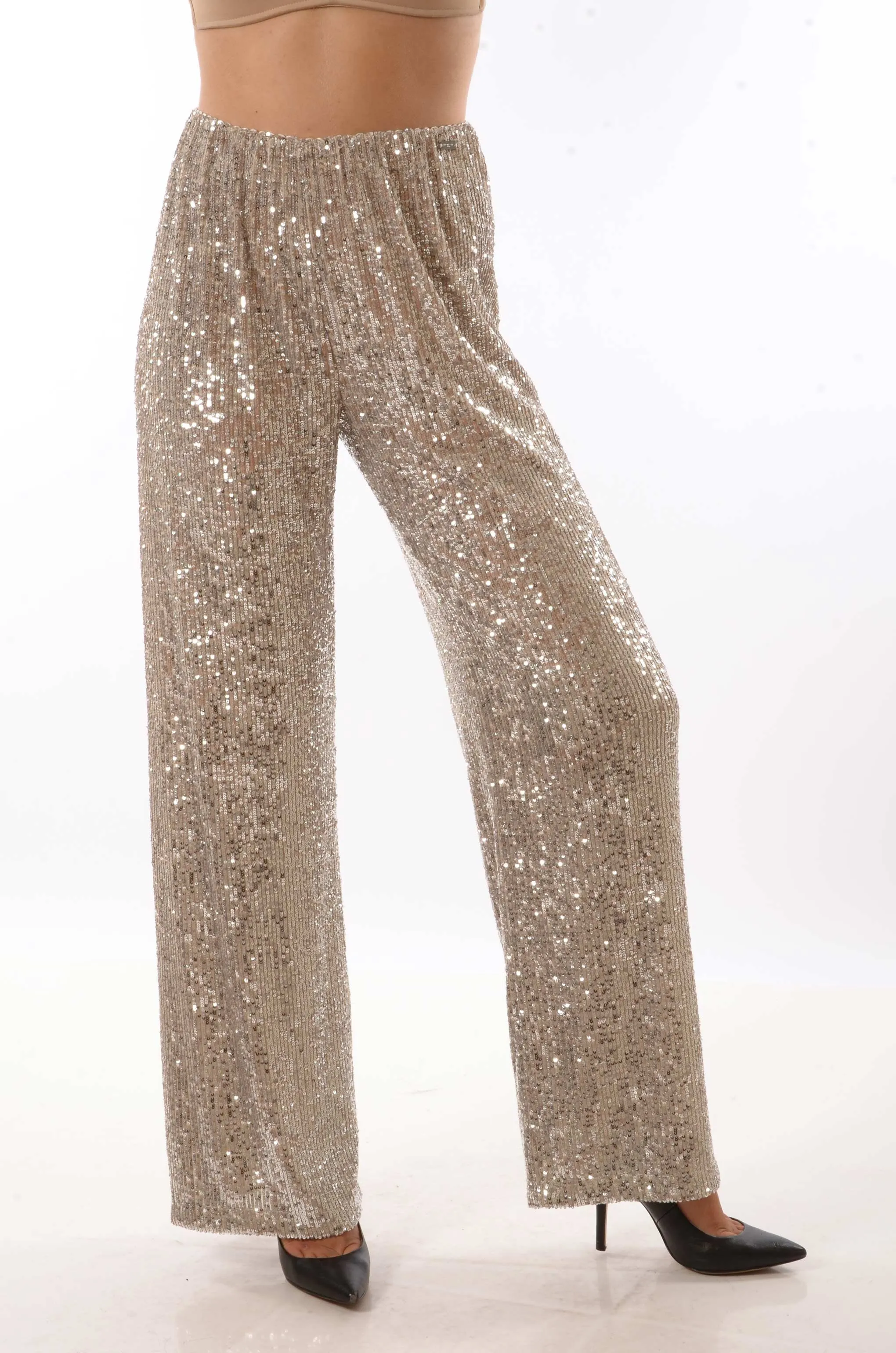 Pantalone palazzo pailettes