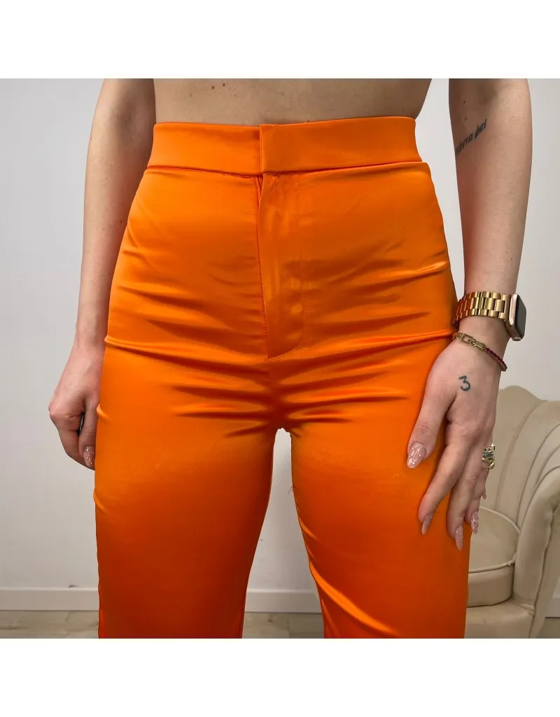 PANTALONE SATIN ARANCIO