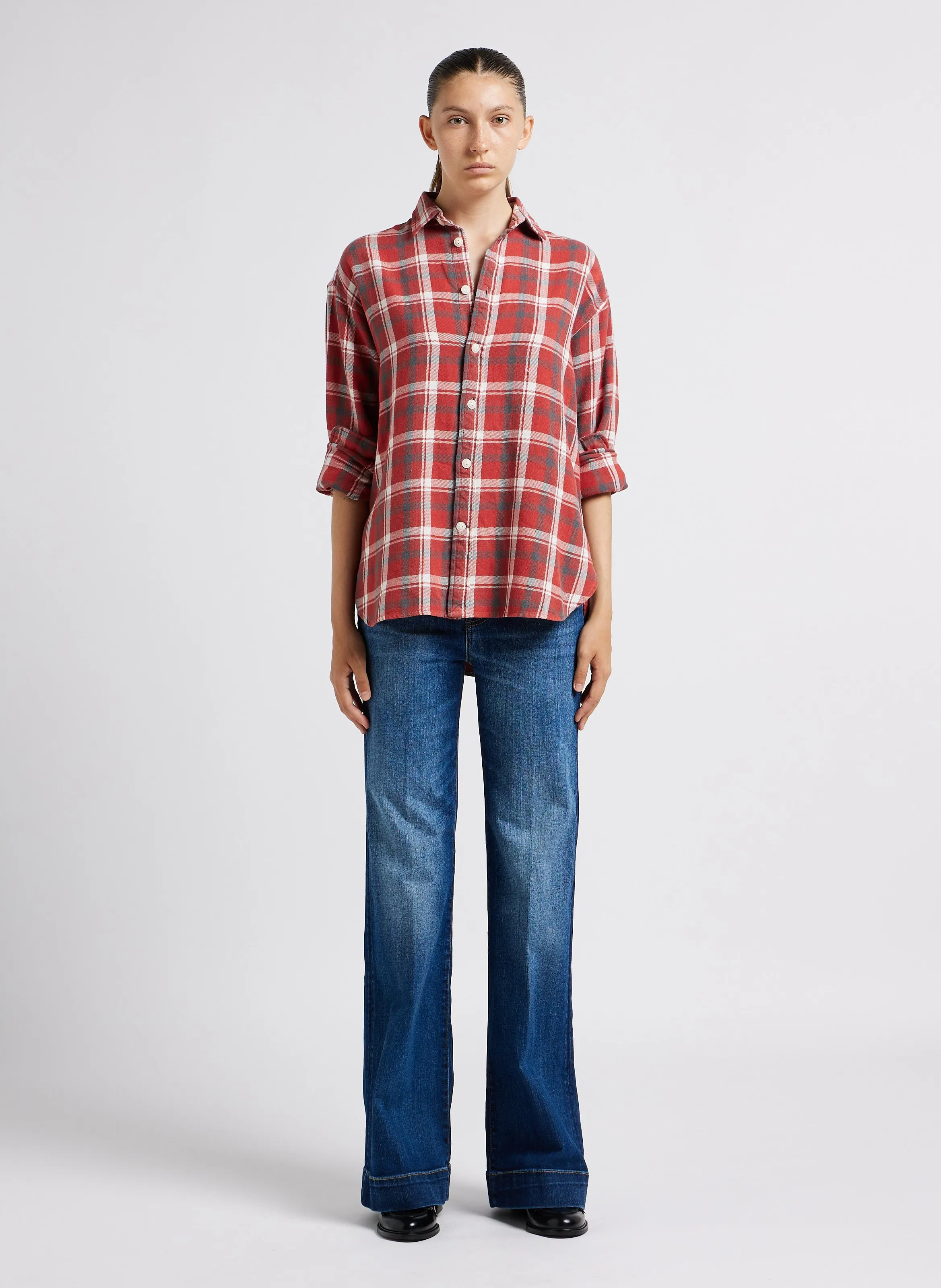  POLO RALPH LAUREN   Camicia collo classico a quadri in cotone | Rosso
