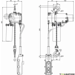 Rema 0511003-3 BETA-H/200KG/3M Elephant BETA 230 V paranco elettrico a catena 1 velocità 3,0 mtr 200 kg 511003