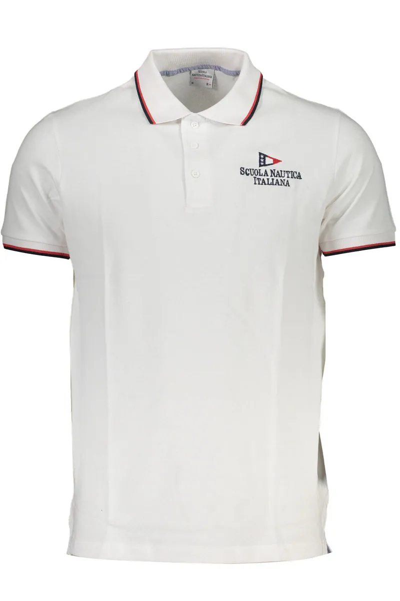 SCUOLA NAUTICA POLO MANICHE CORTE UOMO BIANCO
