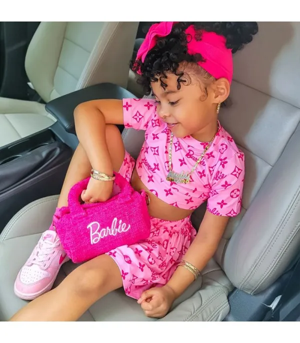 Set bimba Barbie top+gonna