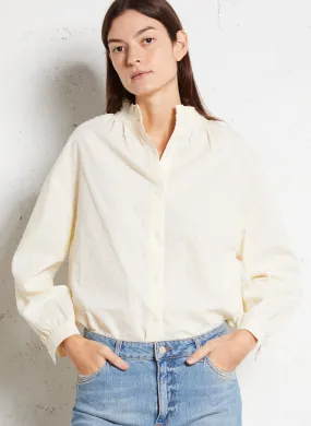  THE KORNER   Camicia ampia a collo alto in misto cotone | Bianco